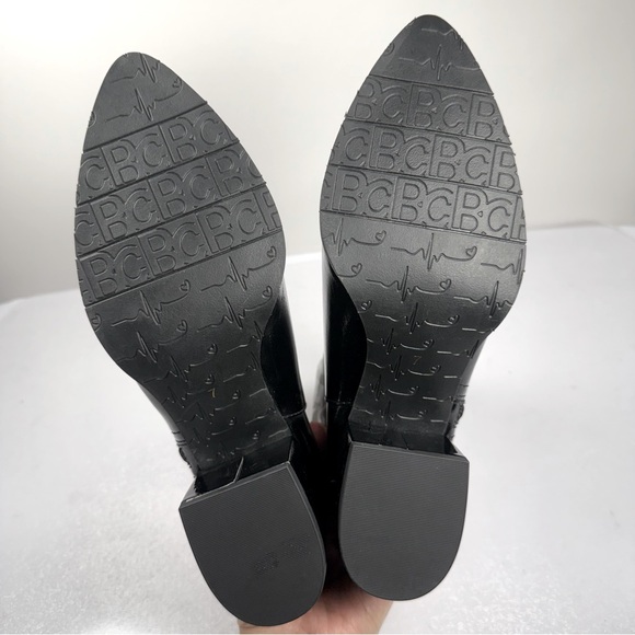 NEW BC Women's Lucky Day Ankle Boot Chunky Heel Bootie in Patent Black Size 7 - Picture 4 of 10